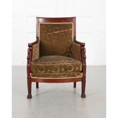 French 19th Century Mahogany Col De Cygne Bergere