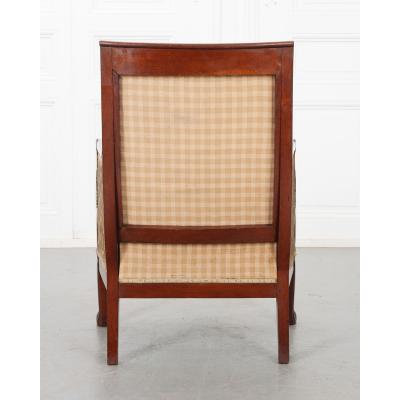 French 19th Century Mahogany Col De Cygne Bergere