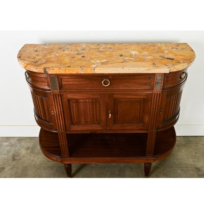 French 19th Century Mahogany Demilune Desserte