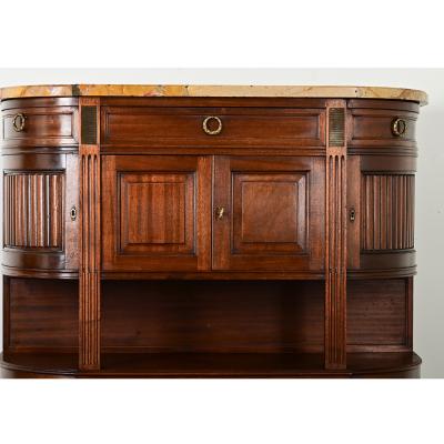 French 19th Century Mahogany Demilune Desserte
