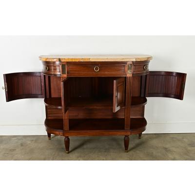 French 19th Century Mahogany Demilune Desserte