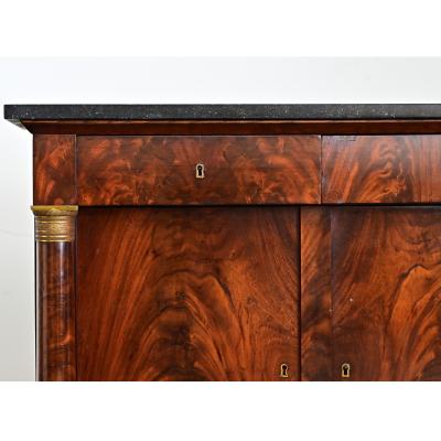 French 19th Century Mahogany Empire Enfilade with Marble Top