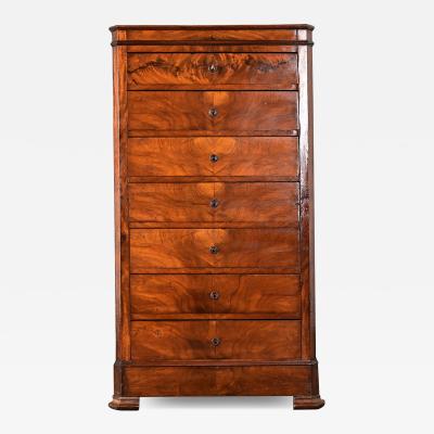 French 19th Century Mahogany Louis Philippe Semainier
