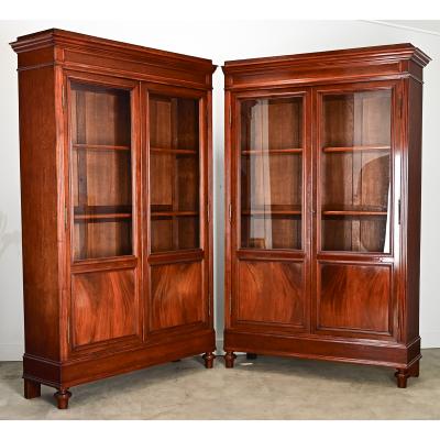 French 19th Century Mahogany Louis XVI Style Bibliotheque