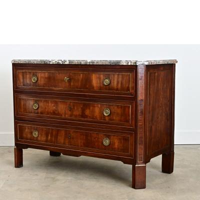 French 19th Century Mahogany Marble top Commode