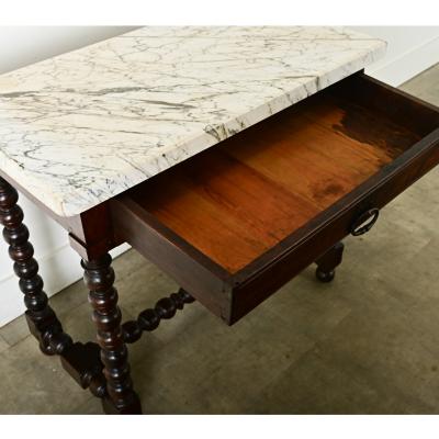 French 19th Century Mahogany Side Table with Drawer