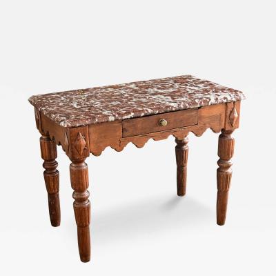 French 19th Century Marble Top Butchers Table