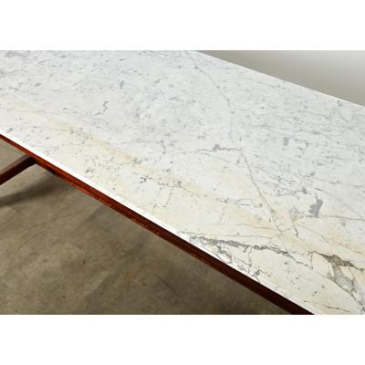 French 19th Century Marble Top Farm Table