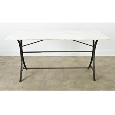 French 19th Century Marble Top Garden Table