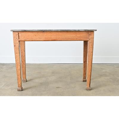 French 19th Century Marble Top Oak Console