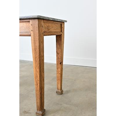 French 19th Century Marble Top Oak Console
