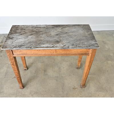French 19th Century Marble Top Oak Console