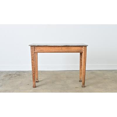 French 19th Century Marble Top Oak Console