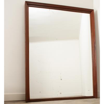 French 19th Century Massive Walnut Mantel Mirror