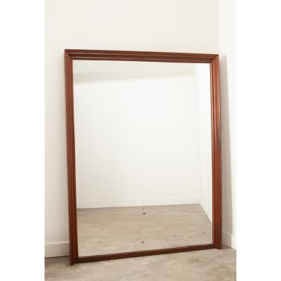 French 19th Century Massive Walnut Mantel Mirror