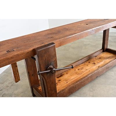 French 19th Century Oak Beech Artisan s Workbench