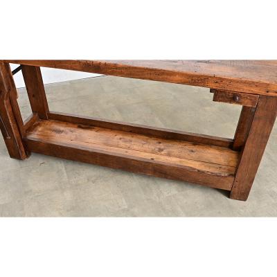 French 19th Century Oak Beech Artisan s Workbench