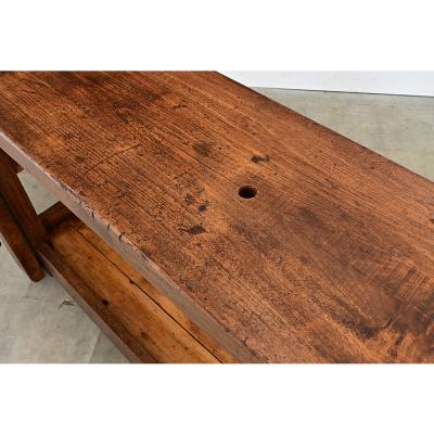 French 19th Century Oak Beech Artisan s Workbench