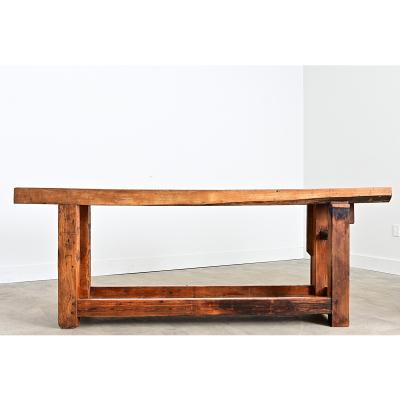 French 19th Century Oak Beech Artisan s Workbench