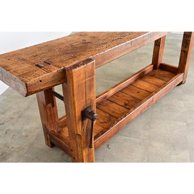 French 19th Century Oak Beech Artisan s Workbench