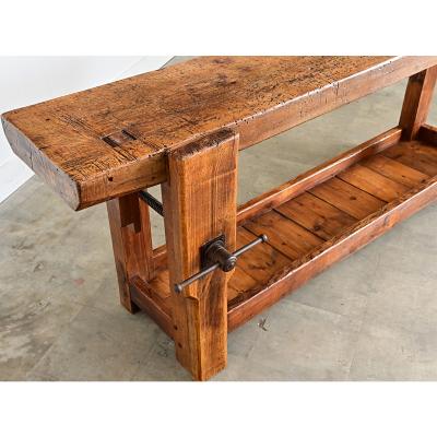 French 19th Century Oak Beech Artisan s Workbench