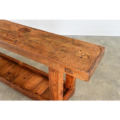 French 19th Century Oak Beech Artisan s Workbench