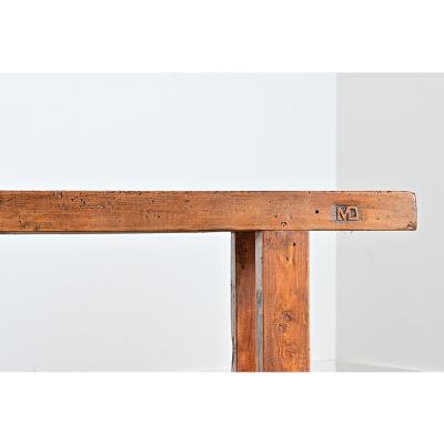 French 19th Century Oak Beech Artisan s Workbench