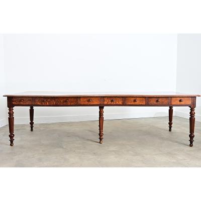 French 19th Century Oak Dining Table from a Nunnery
