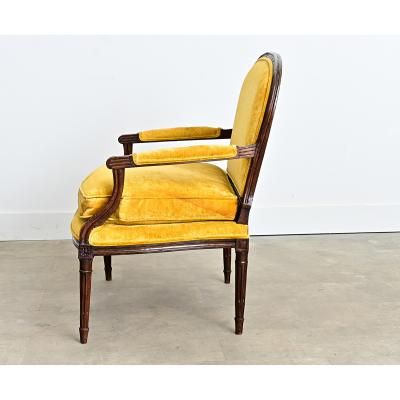 French 19th Century Oak Louis XVI Style Marquise Armchair