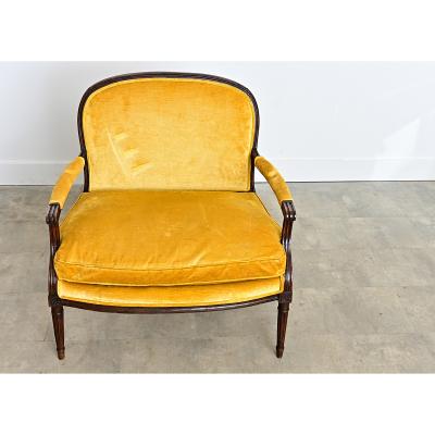 French 19th Century Oak Louis XVI Style Marquise Armchair