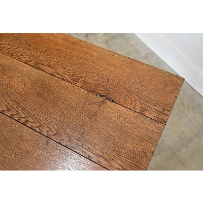 French 19th Century Oak Refectory Style Bistro Table
