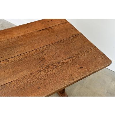 French 19th Century Oak Refectory Style Bistro Table