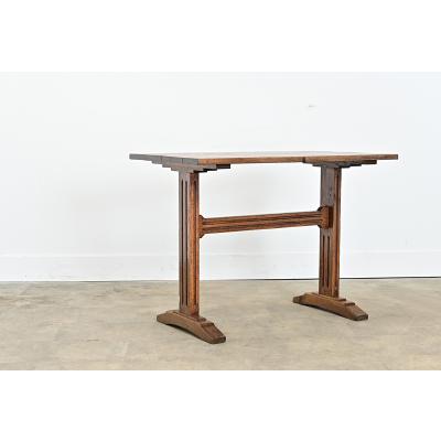 French 19th Century Oak Refectory Style Bistro Table