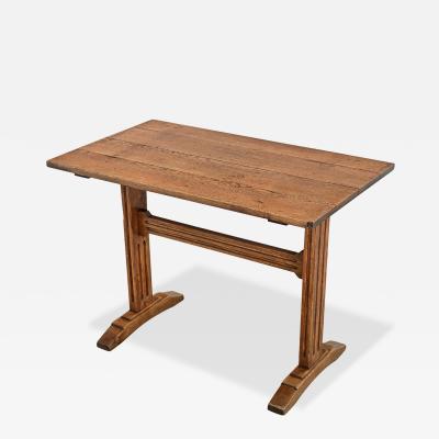 French 19th Century Oak Refectory Style Bistro Table