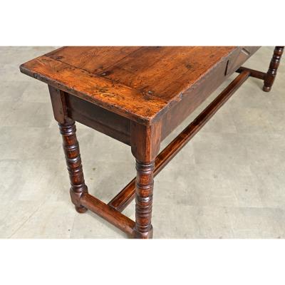 French 19th Century Oak Server with Turned Legs