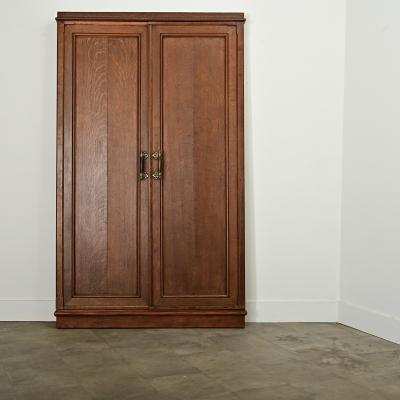 French 19th Century Oak Trifold Wall Mirror