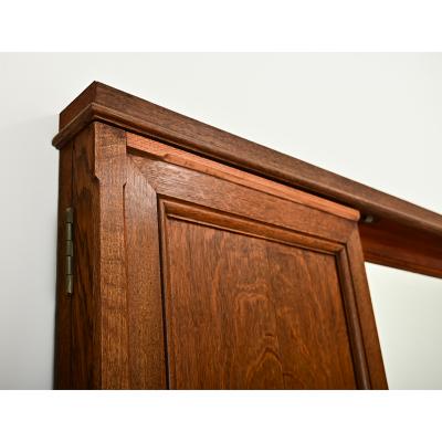 French 19th Century Oak Trifold Wall Mirror