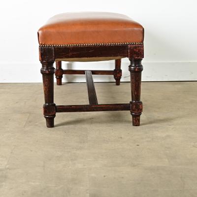 French 19th Century Oak and Upholstered Bench