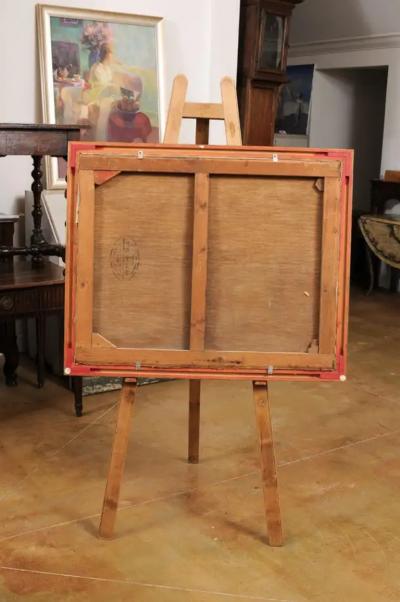 French 19th Century Oil Landscape Painting Depicting a Country Life Scene