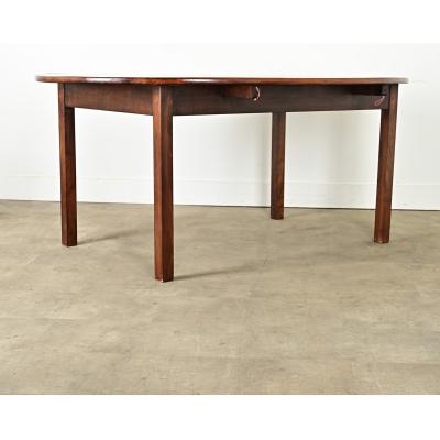 French 19th Century Oval Walnut Drop Leaf Dining Table