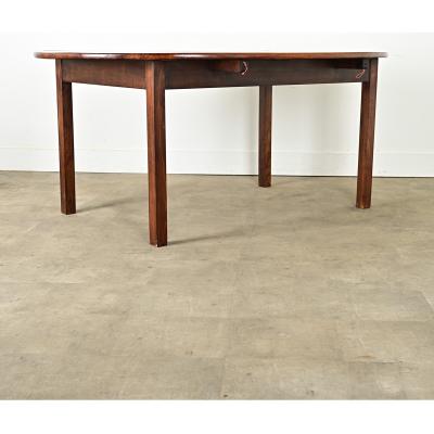 French 19th Century Oval Walnut Drop Leaf Dining Table