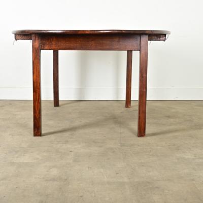 French 19th Century Oval Walnut Drop Leaf Dining Table