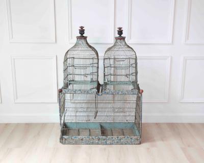 French 19th Century Painted Architectural Birdcage