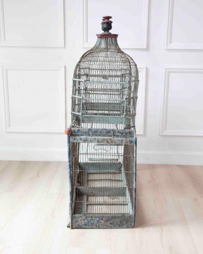 French 19th Century Painted Architectural Birdcage