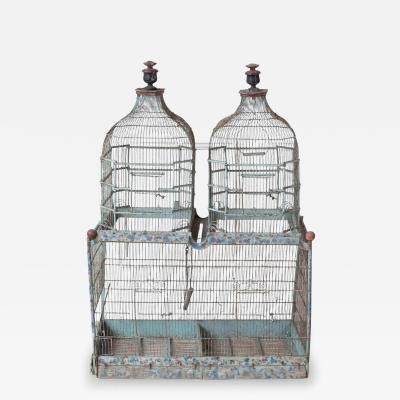 French 19th Century Painted Architectural Birdcage