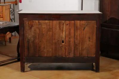 French 19th Century Painted Buffet with Drawers Doors and Distressed Finish