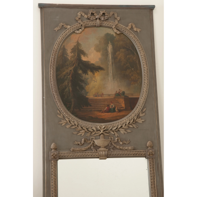 French 19th Century Painted Carved Trumeau
