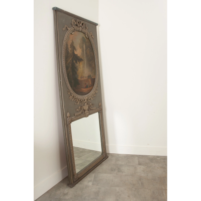 French 19th Century Painted Carved Trumeau