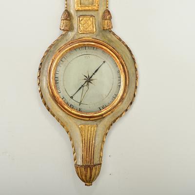 French 19th Century Painted Gilt Barometer