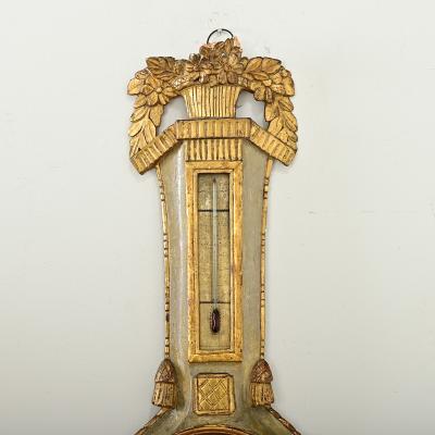 French 19th Century Painted Gilt Barometer